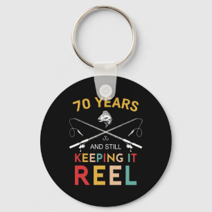 70 Years And Still Keeping It Reel 70th Birthday F Keychain