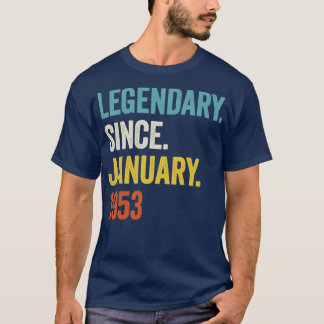 70 Years Legendary Since January 1953 70th Birthda T-Shirt