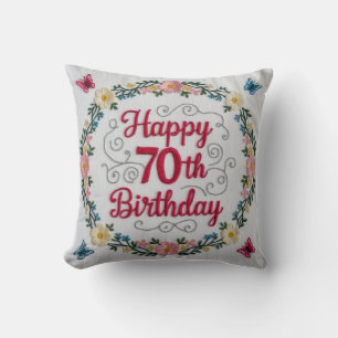 70 Years Loved" Throw Pillow: A Heartfelt Tribute  Pillow