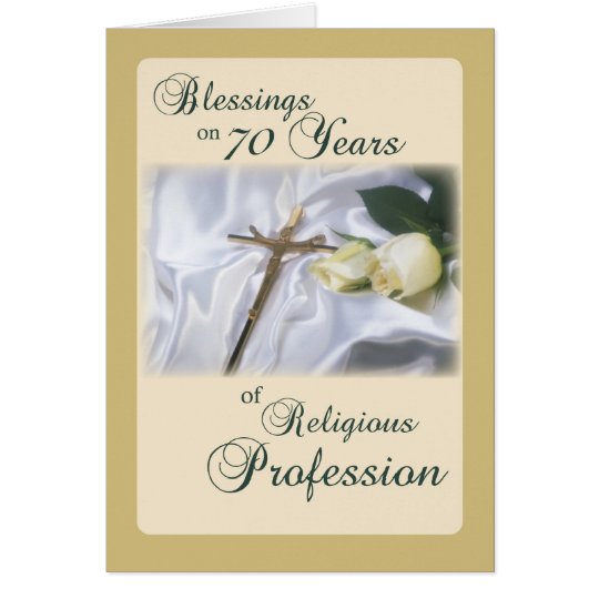 70 Years of Religious Profession for Nun Anniversa Card