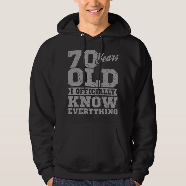 70 YEARS OLD 70 Birthday Gift Dad Knows Everything Hoodie (Front)