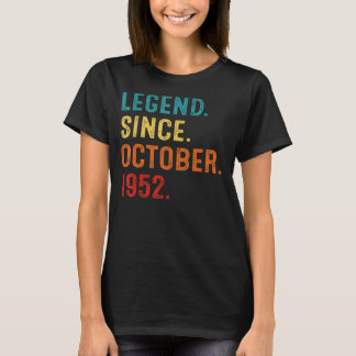 70 Years Old 70th Bday Men Legend Since October 19 T-Shirt