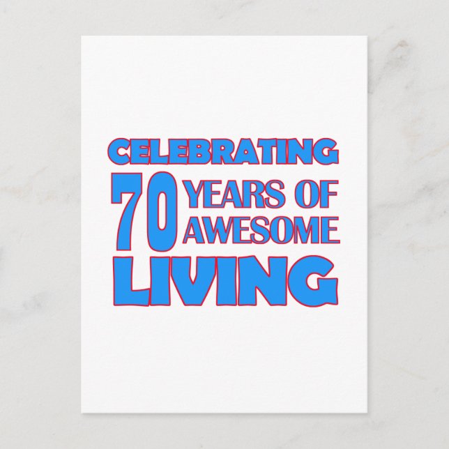 70 years old birthday designs postcard (Front)