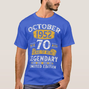 70 Years Old Gift Vintage 70th Birthday October 19 T-Shirt