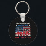 70 Years Old Gifts 70th Birthday American Flag Vin Keychain<br><div class="desc">70 Years Old Gifts 70th Birthday American Flag Vintage 1955</div>