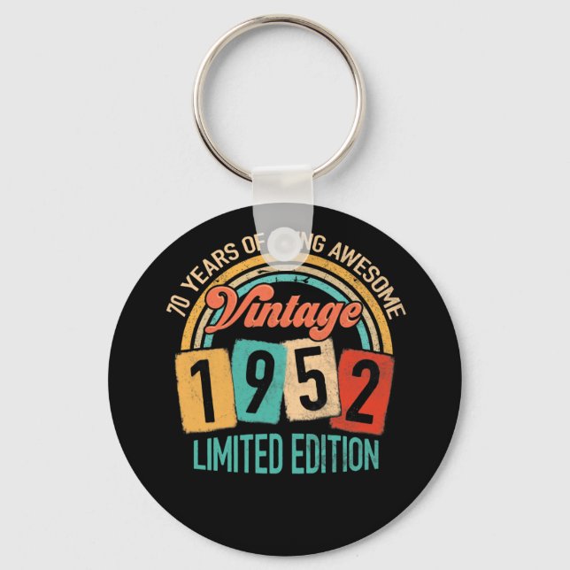 70 Years Old Of Be Awesome In 1952 70th Birthday Keychain (Front)