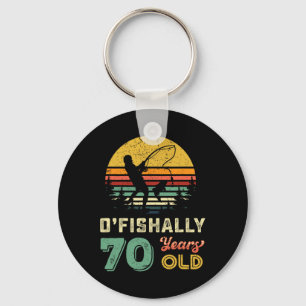 70 Years Old Seventy Grandpa Fish 70th Birthday Fi Keychain