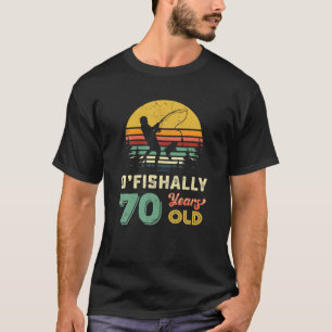 70 Years Old Seventy Grandpa Fish 70th Birthday T-Shirt