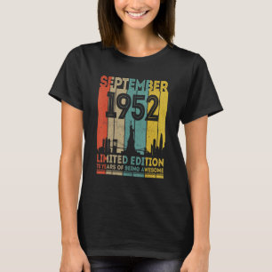 70 Years Old Vintage September 1952 70th Birthday T-Shirt