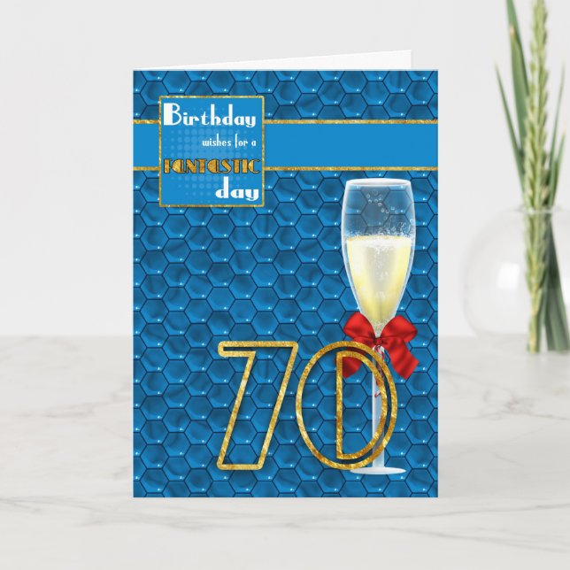 70e anniversaire - Carte d'anniversaire géométriqu (Devant)