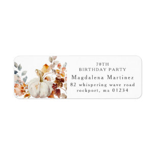 70e anniversaire Citrouille Automne Fleur retour A