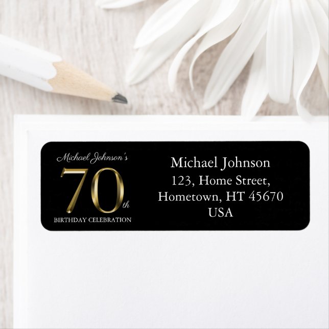 70e Anniversaire Classy Black Solid Gold Adresse d (En situation)