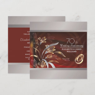 70e anniversaire du Mariage Invitations