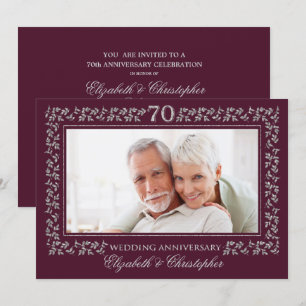 70e anniversaire du Mariage Invitations