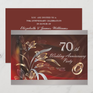70e anniversaire du Mariage Invitations