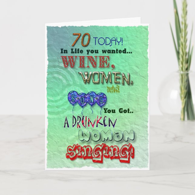 70e anniversaire, Femmes du vin et carte de chanso (Devant)