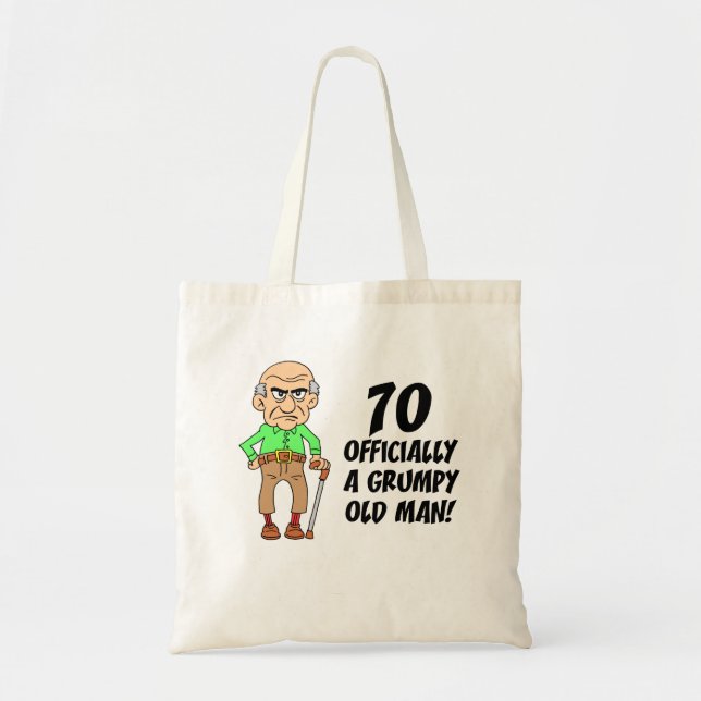 70e anniversaire Grumpy Old Man Sac fourre-tout (Devant)