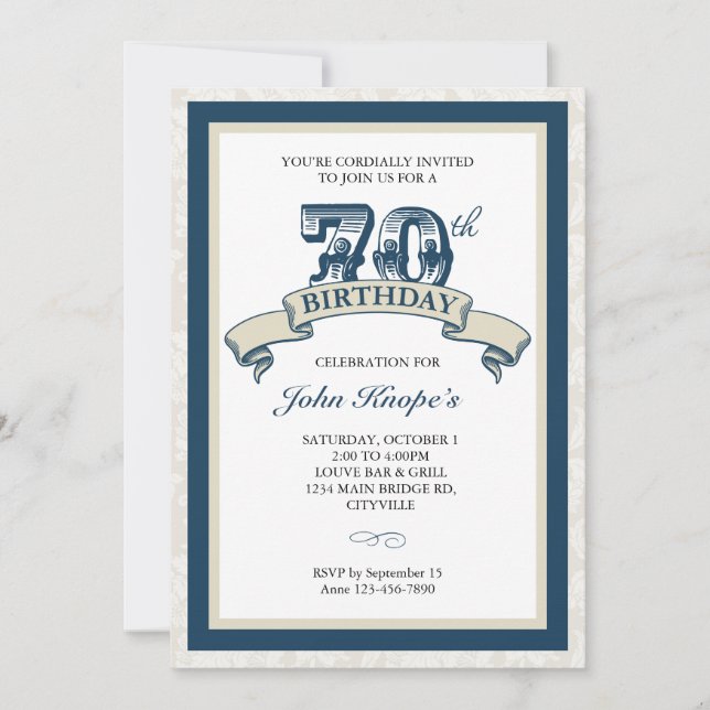 70e anniversaire Invitation (Devant)