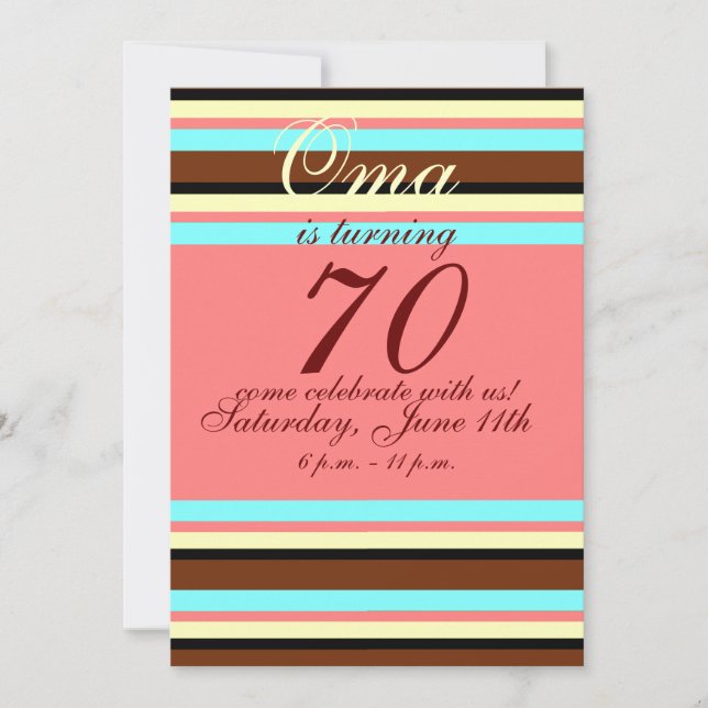 70e anniversaire Invitation (Devant)