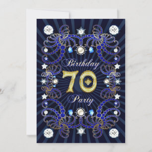 70e anniversaire invitation de fête avec des masse