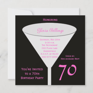 70e anniversaire Invitation fête 70e toast