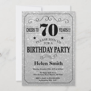 70e anniversaire Invitation Parties scintillant no