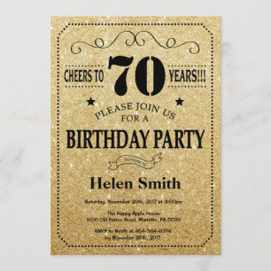 70e anniversaire Invitation Parties scintillant no
