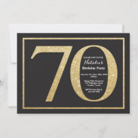 70e anniversaire Invitation Parties scintillant or