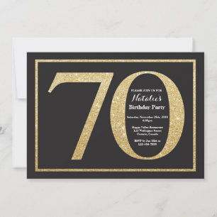 70e anniversaire Invitation Parties scintillant or