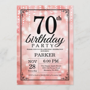 70e anniversaire Invitation Parties scintillant ro