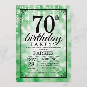 70e anniversaire Invitation Parties scintillant ve