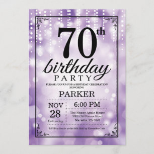 70e anniversaire Invitation Parties scintillant vi