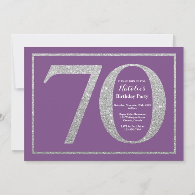 70e anniversaire Invitation Parties scintillant vi (Devant)