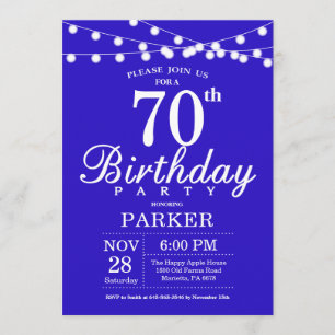 70e anniversaire Invitation Royal Blue
