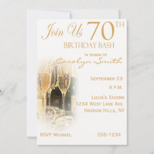 70e anniversaire Invitations de fête