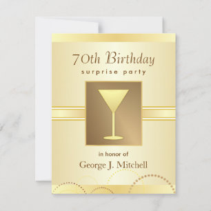 70e anniversaire Invitations du Surprise Party - G