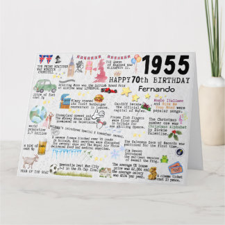 70e anniversaire Jalon Carte d'anniversaire 1955 f