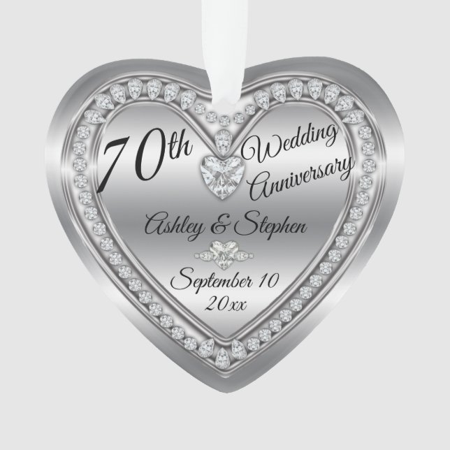 70e anniversaire Mariage Diamond Platinum Keepsaké (devant)