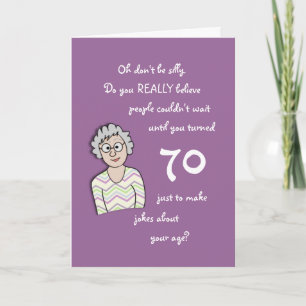 70e anniversaire pour sa carte amusante