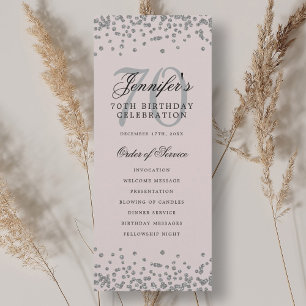 70e Anniversaire Programme Argent Confetti Blush P