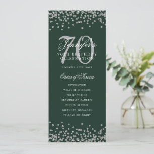 70e Anniversaire Programme Silver Confetti Green