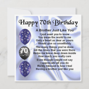 70e carte d'anniversaire - Frère