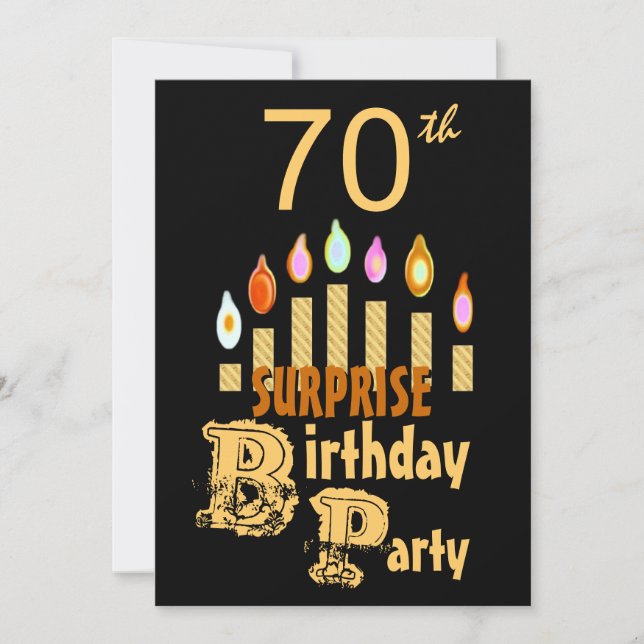 70e Invitation à la fête d'anniversaire SURPRISE - (Devant)