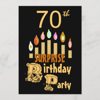 70e Invitation à la fête d'anniversaire SURPRISE -
