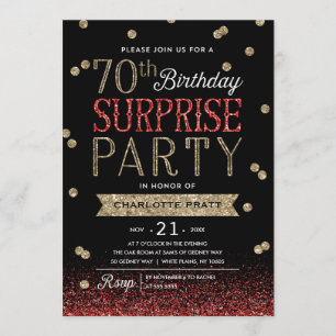 70e Parties scintillant Invitation du Confetti Sur
