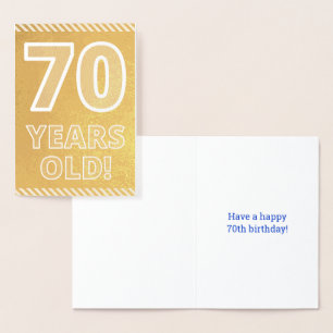 70ème anniversaire : audacieux "70 ans !" Carte Go