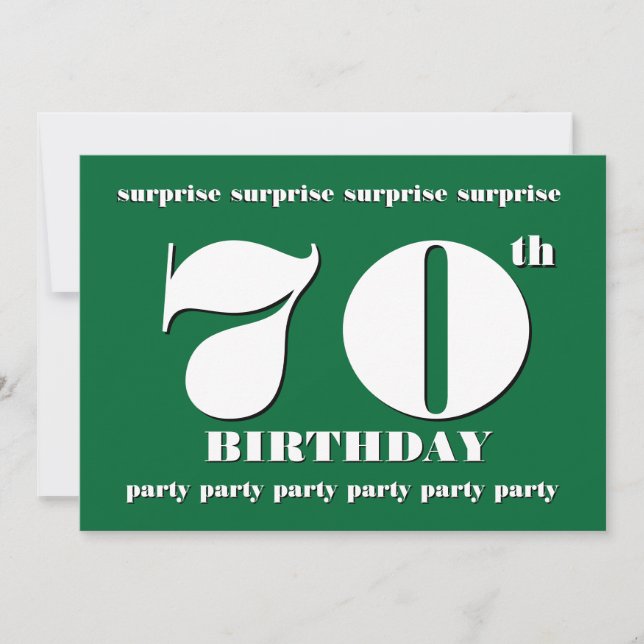 70ème SURPRISE Invitation de fête d'anniversaire - (Devant)