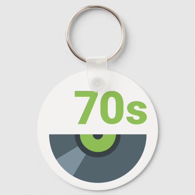 70s 1970's Rock Record Music Keychain (Front)