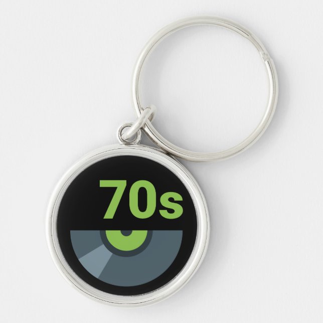 70s 1970's Rock Record Music Keychain (Front)