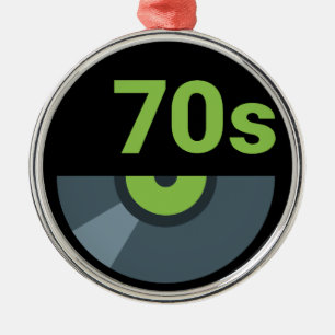 70s 1970's Rock Record Music Metal Ornament